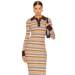 Song of Style Idella Polo Dress in Lilac & Rust Multi